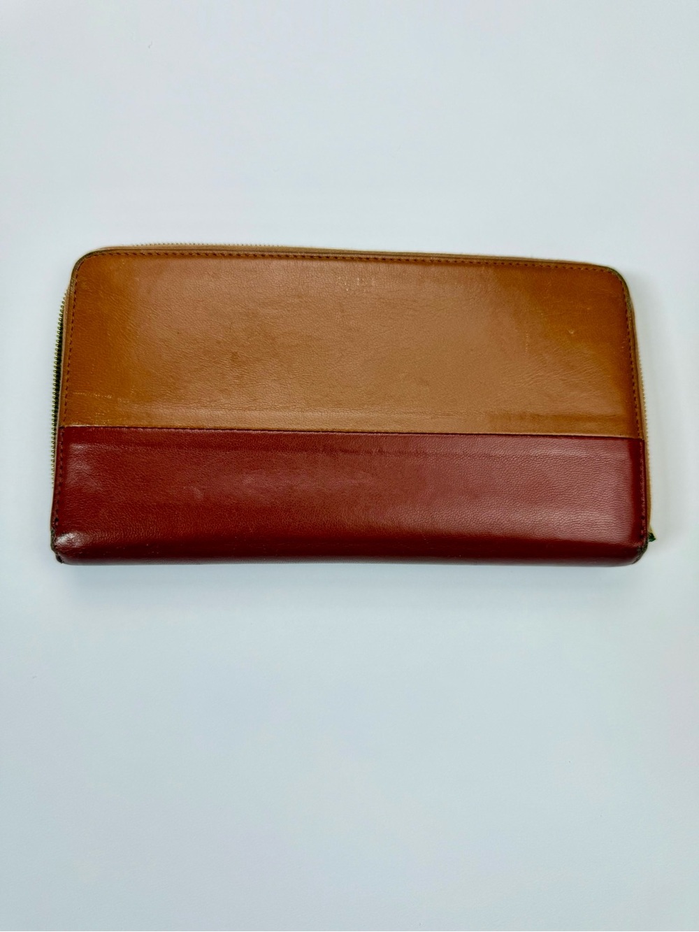 CELINE Colorblock Leather Zippered Long Wallet - Picture 1 of 16